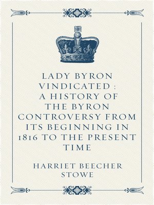 cover image of Lady Byron Vindicated